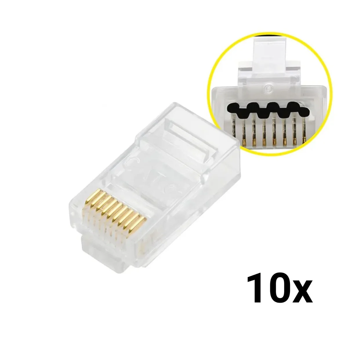	ROTOR RJ45 - Βύσματα Δικτύου Pass Through Cat6 (10τμχ)