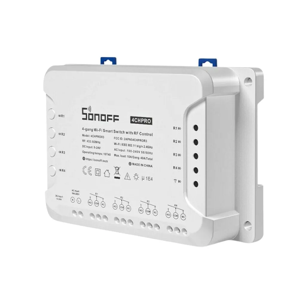 Sonoff 4CHPROR3 - Έξυπνος Ενδιάμεσος Διακόπτης 4 καναλιών με Wi-Fi και RF