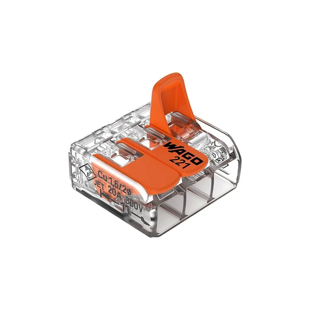 WAGO 221-413 Κλέμμα ταχείας αυτόματης σύνδεσης 3x4mm² & για Πολύκλωνο αγωγό