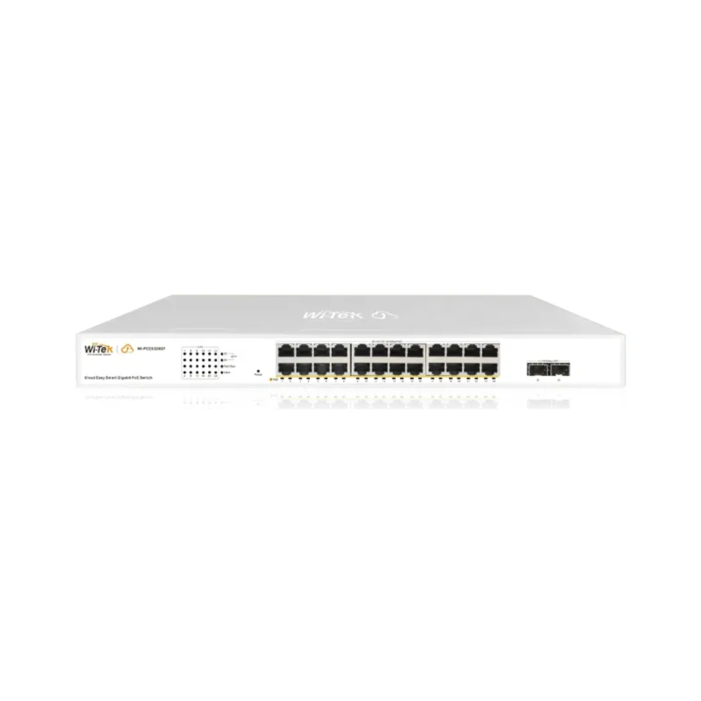 WI-TEK - WI-PCMS328GF V2 Cloud L2+ Managed PoE switch 24 θυρών 1000Mbps και 4 θύρες SFP. Τροφοδοσία 370W - Κύρια εικόνα προϊόντος