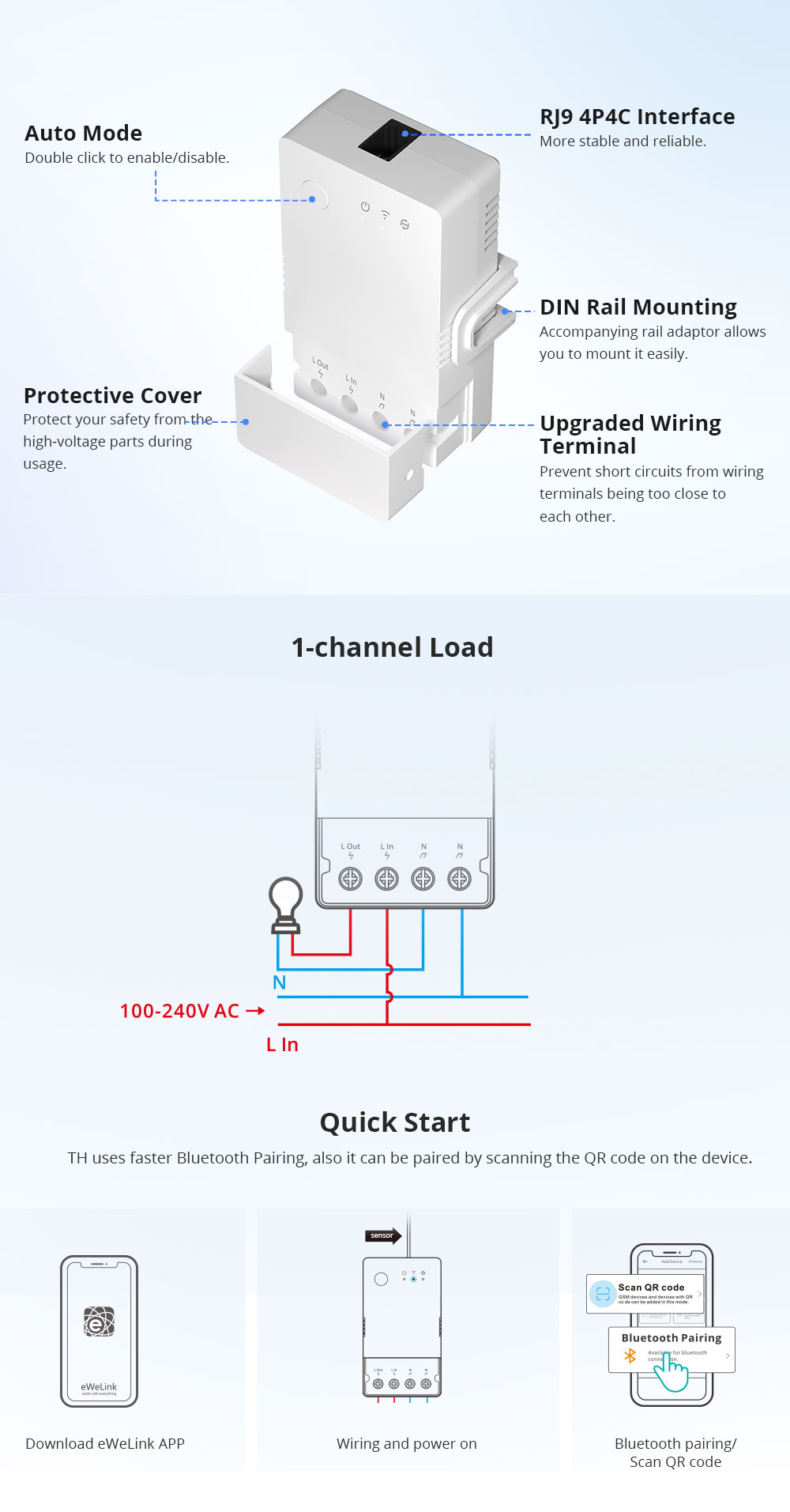 Sonoff THR316 - Έξυπνος Διακόπτης Παρακολούθησης Θερμοκρασίας και Υγρασίας WiFi (16A) - Εικόνα 3 από 6