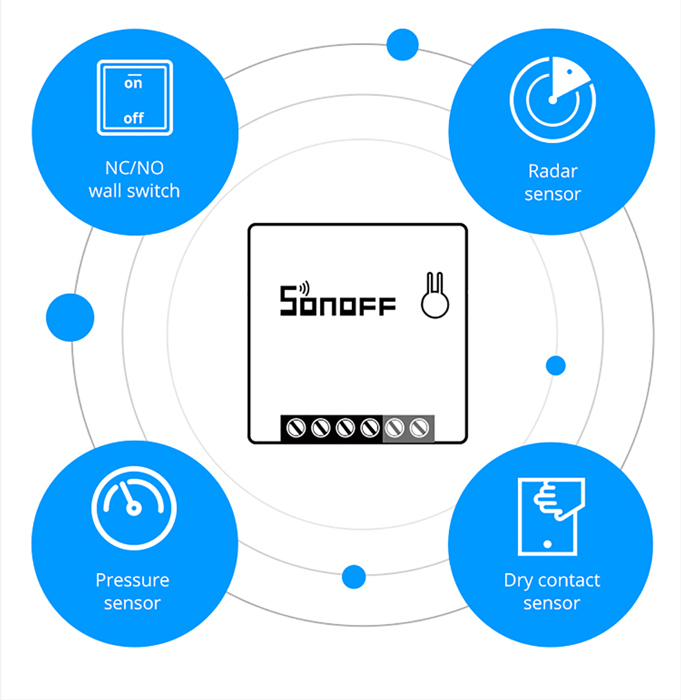 Sonoff Mini R2 Two Way Έξυπνος Ενδιάμεσος διακόπτης WiFi - Εικόνα 2 από 3