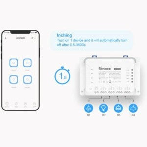 Sonoff 4CHPROR3 - Έξυπνος Ενδιάμεσος Διακόπτης 4 καναλιών με Wi-Fi και RF - Εικόνα 5 από 11