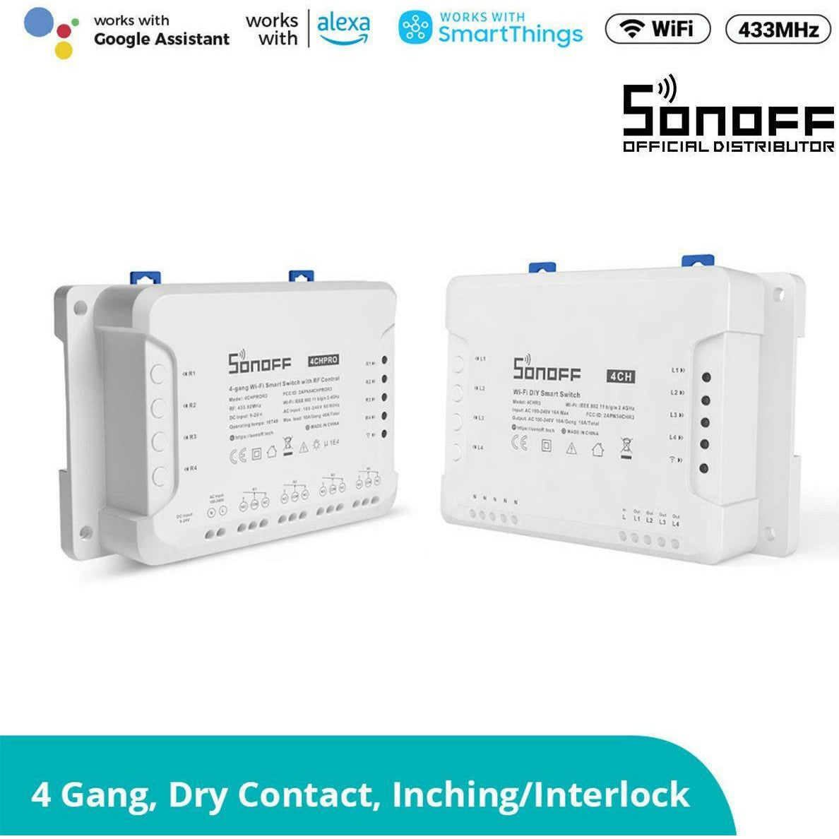 Sonoff 4CHPROR3 - Έξυπνος Ενδιάμεσος Διακόπτης 4 καναλιών με Wi-Fi και RF - Εικόνα 10