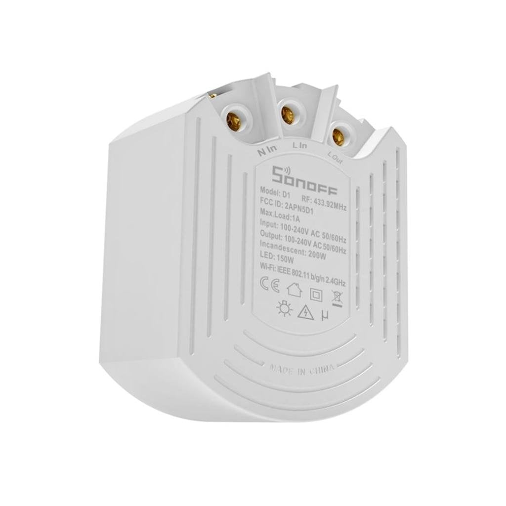 Sonoff D1 - Έξυπνος Ενδιάμεσος Διακόπτης Dimmer RF 433.92MHz - Εικόνα 3 από 3