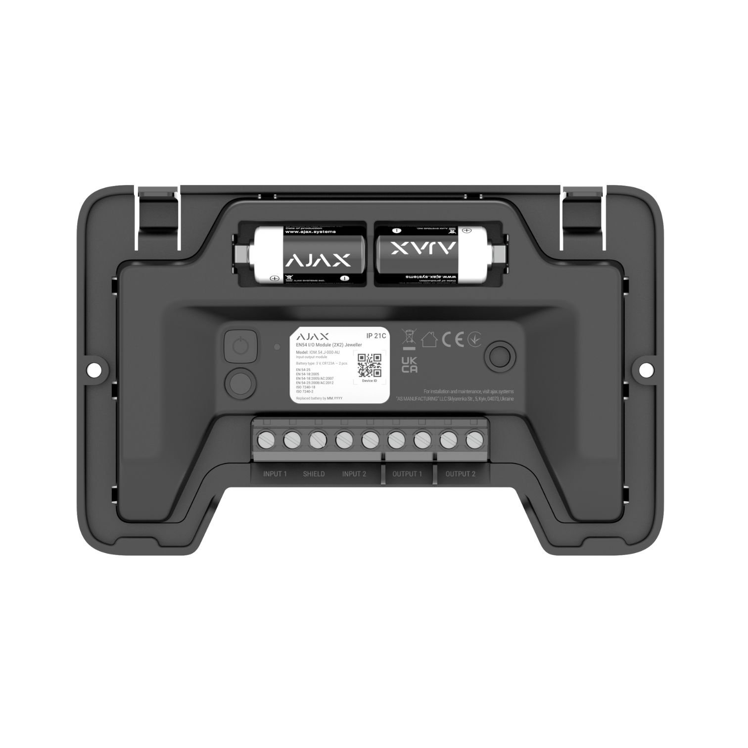 AJAX I/O Module (2X2) EN54 Black - Εικόνα 2 από 3