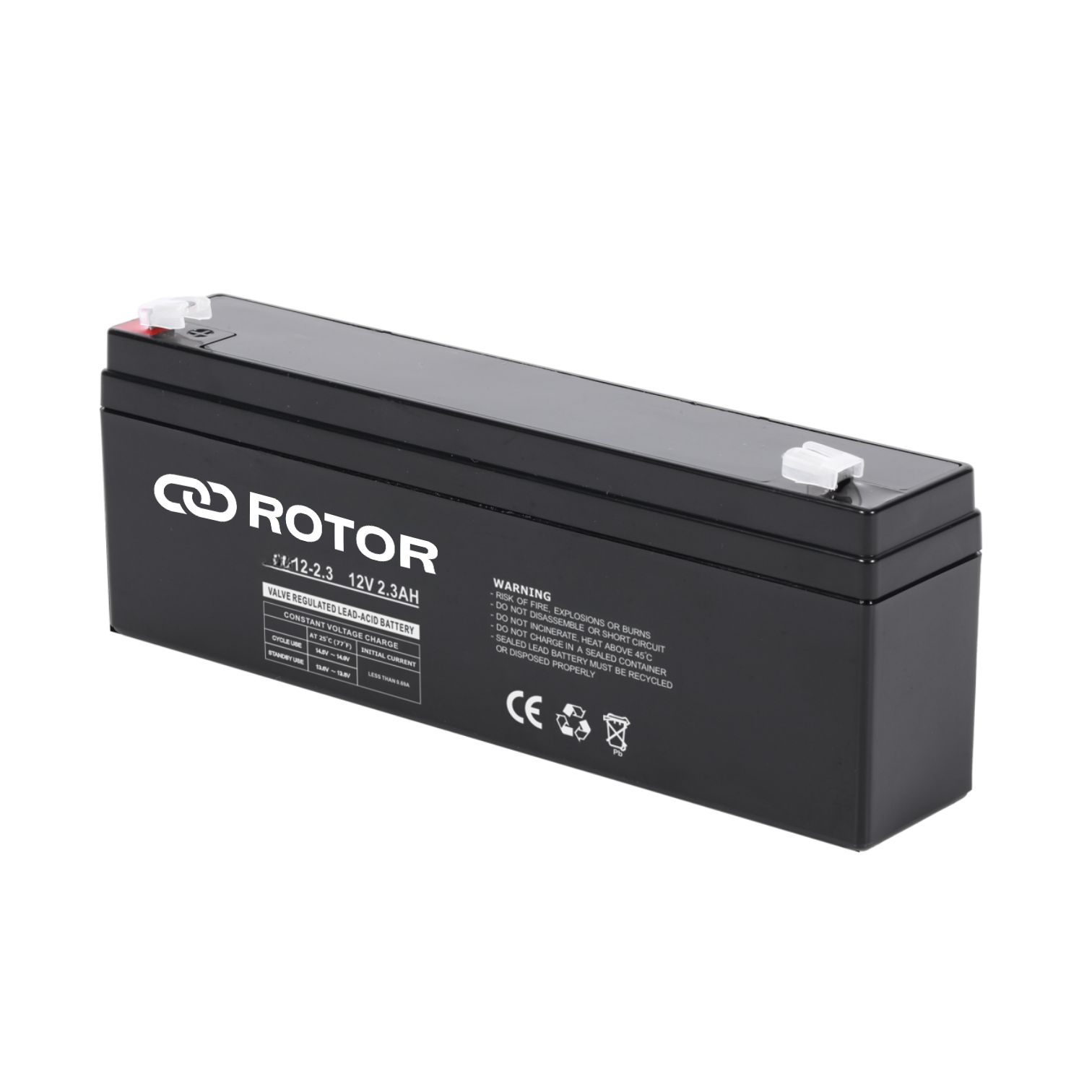 ROTOR 12V-2.3Ah Battery VRLA Lead Acid - Κύρια εικόνα προϊόντος