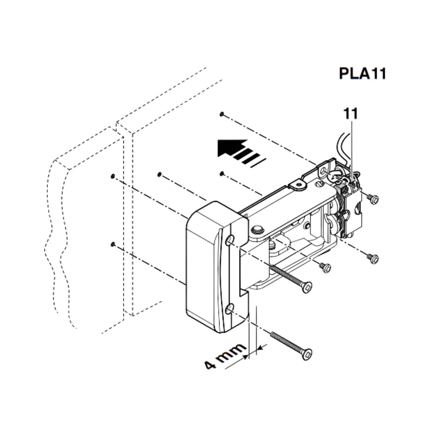 Nice PLA11 (Οριζόντιας τοποθέτησης) - Ηλεκτροκλειδαριά 12V για ανοιγόμενη αυλόπορτα - Εικόνα 2 από 2