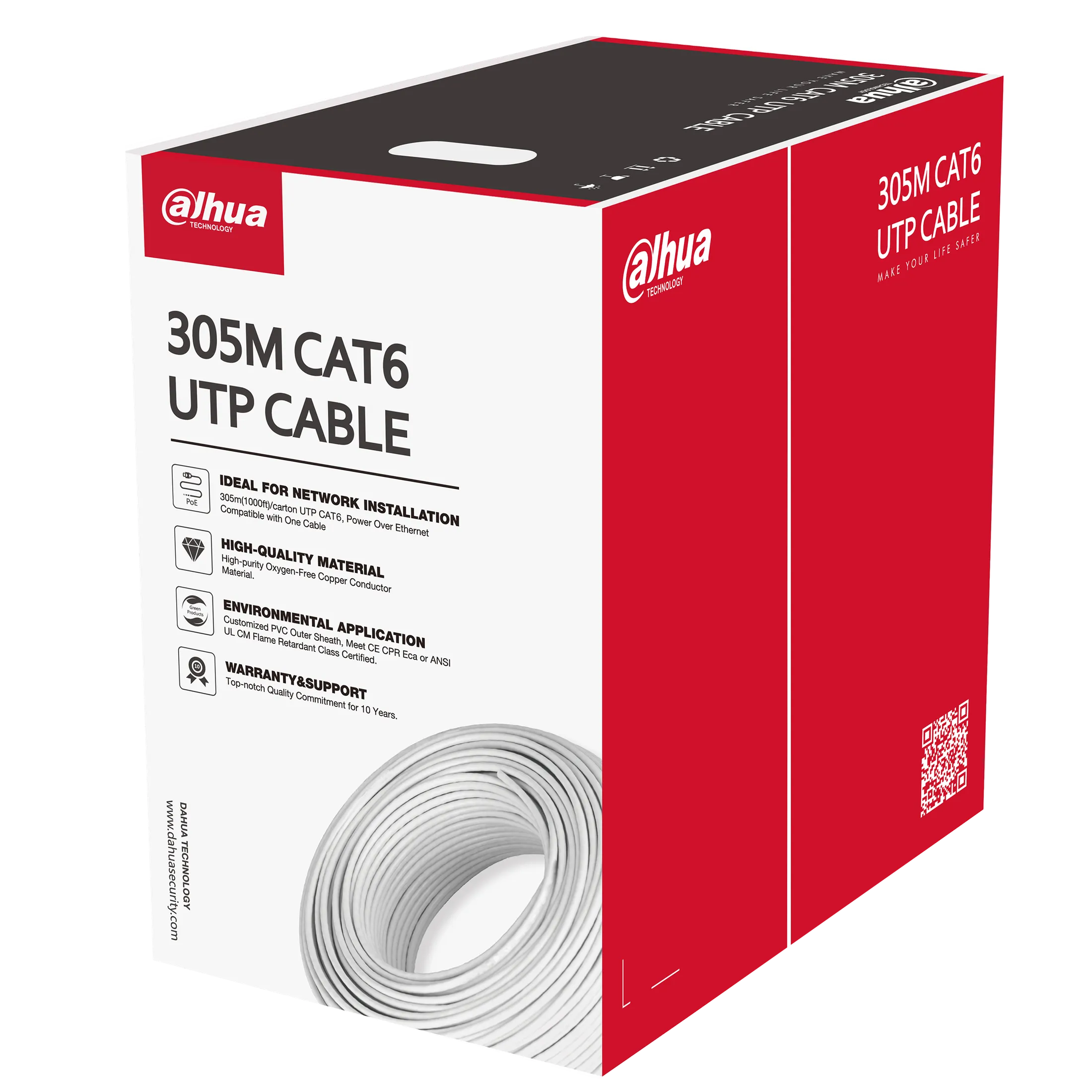 DAHUA - PFM920I-6UN-C Καλώδιο UTP Cat6 , 305 μέτρων, λευκού χρώματος - Εικόνα 2