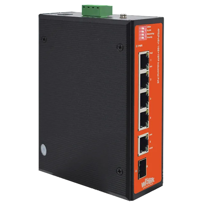 WI-TEK - WI-PS206GF-I V1 Switch με 4 θύρες PoE, 1 θύρα uplink 1000Mbps και 1 θύρα SFP. (Unmanaged, Hardened). Tροφοδοσία 120W - Εικόνα 2 από 2