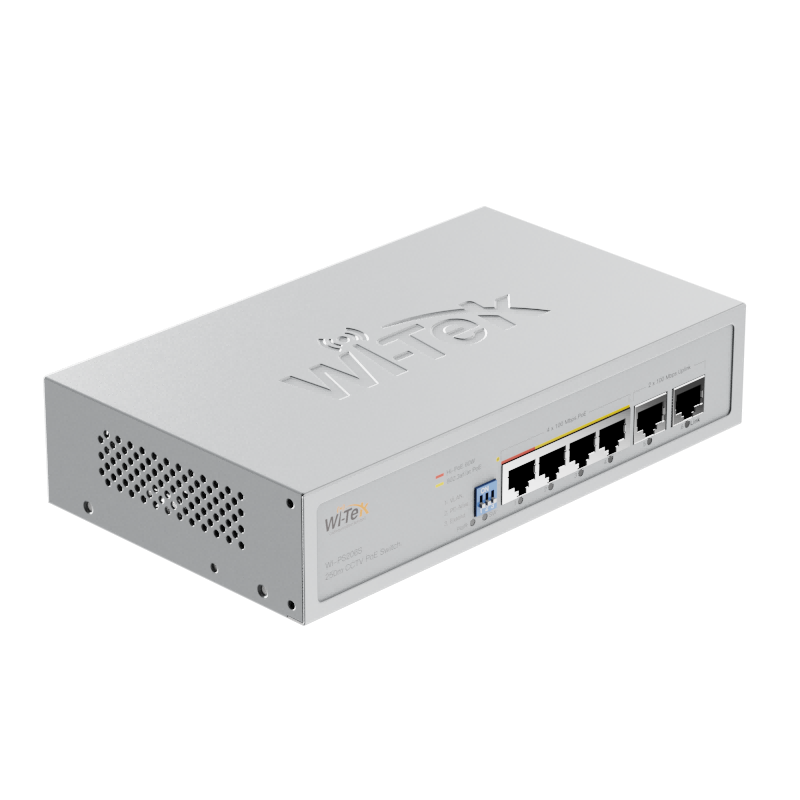 WI-TEK - WI-PS206S (V2) PoE Switch με 4 θύρες 100Mbps, με υποστήριξη 250m CCTV PoE. Τροφοδοσία 60W - Εικόνα 4 από 4