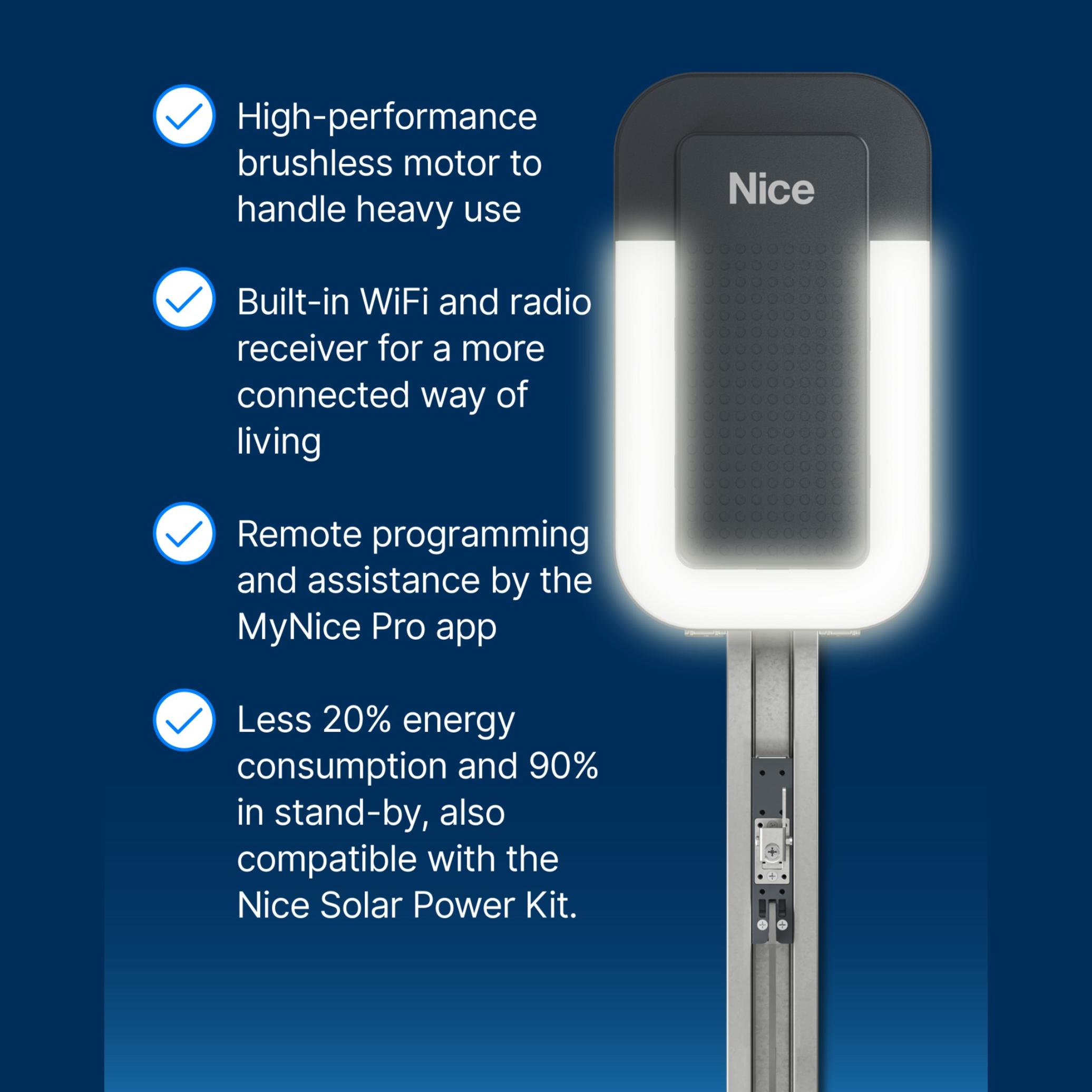 Nice SPIDER 800 (WiFi Basic Kit Σπαστός Ιμάντα) - Σετ μηχανισμός γκαραζόπορτας οροφής έως 12,6 m² - Εικόνα 2 από 10