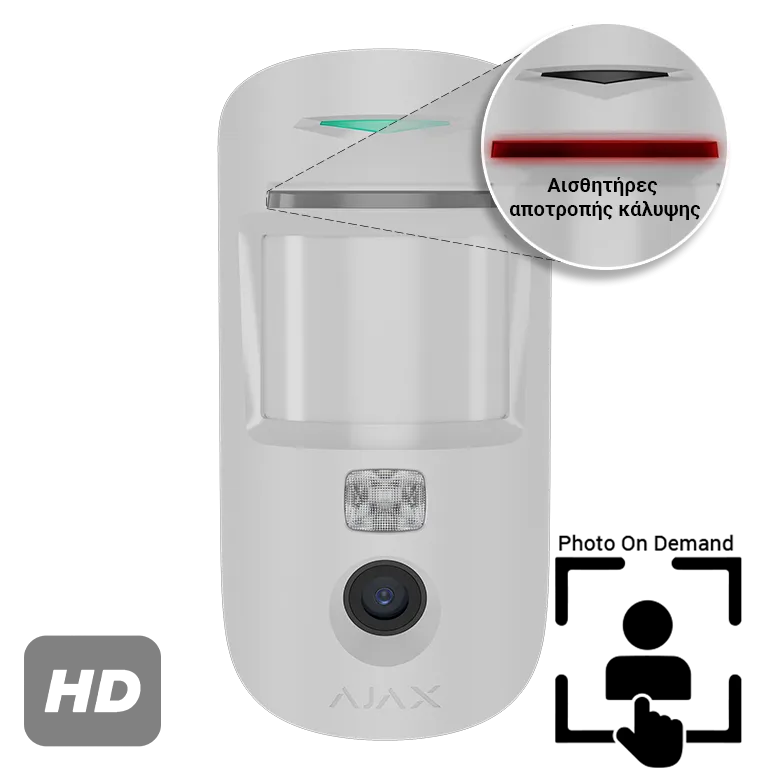 AJAX - MOTION CAM SUPERIOR AM (PhOD) WHITE Ασύρματος ανιχνευτής κίνησης SUPERIOR με Αnti-Masking - Κύρια εικόνα προϊόντος