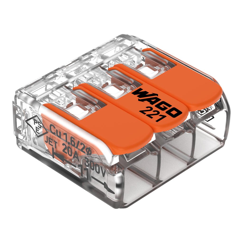WAGO 221-413 Κλέμμα ταχείας αυτόματης σύνδεσης 3x4mm² & για Πολύκλωνο αγωγό - Εικόνα 3