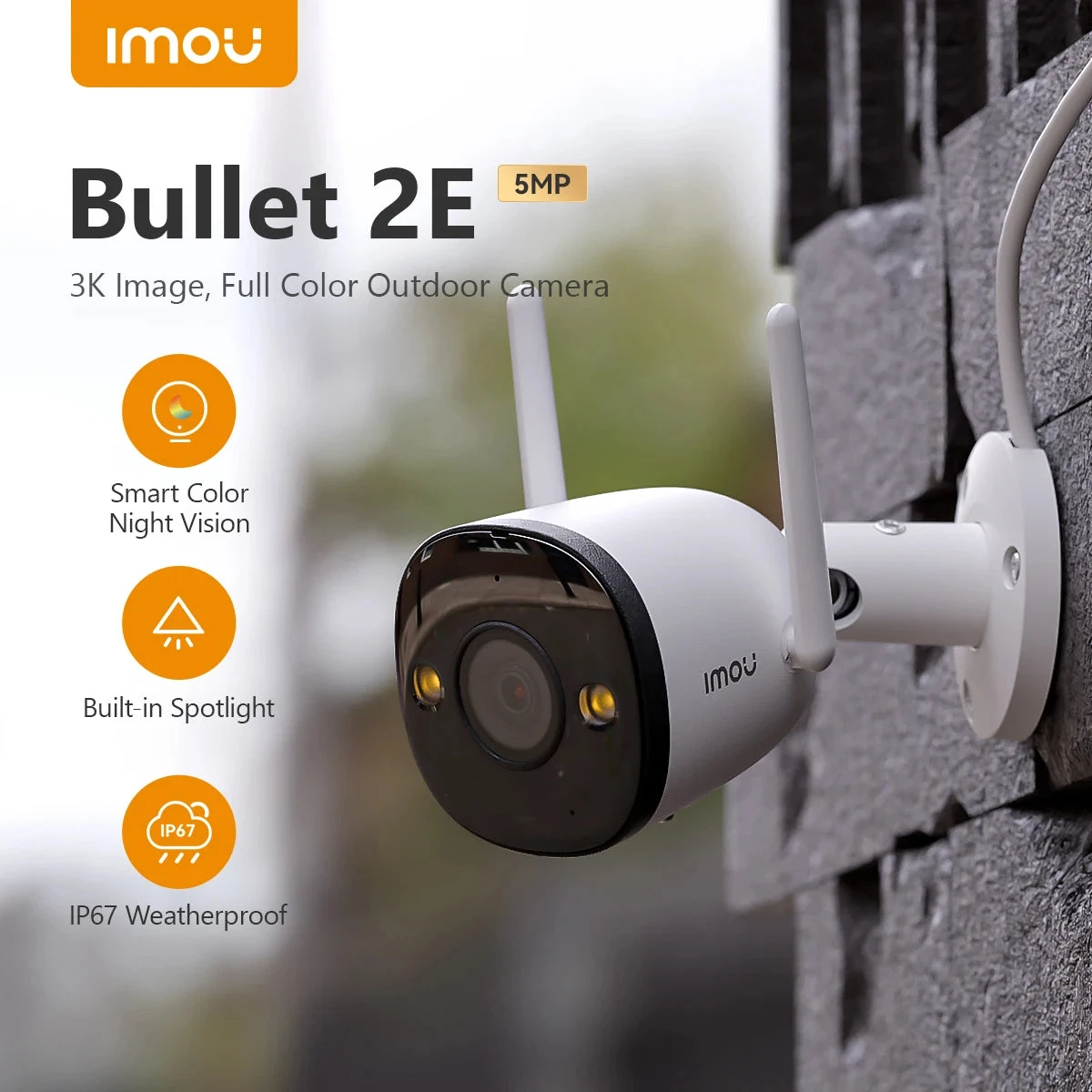 IMOU Bullet 2E 5MP (IPC-K3DP-5H0WF) - IP Κάμερα Παρακολούθησης Wi-Fi - Εικόνα 3