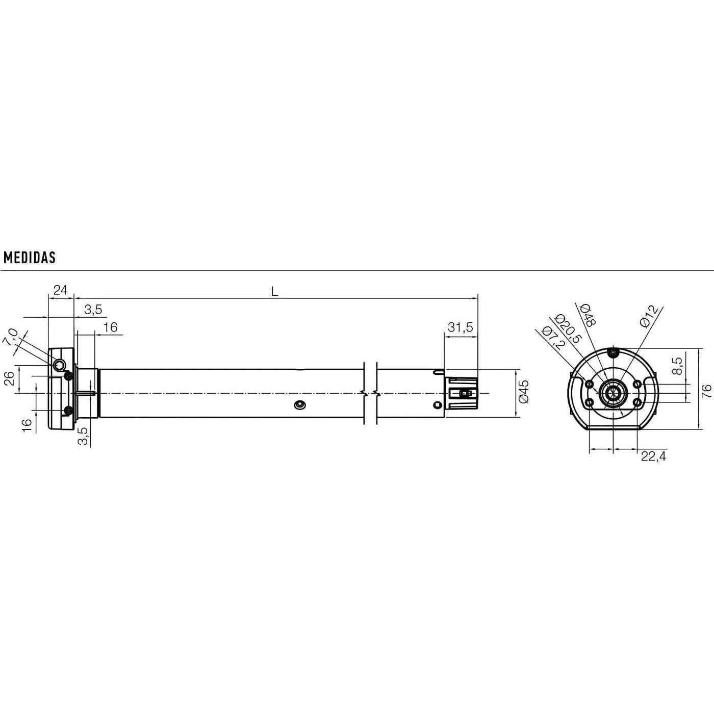 Nice Era MH 5012 - Σωληνωτό Μοτέρ Μανιβέλας 50Nm έως 95kg - Εικόνα 3