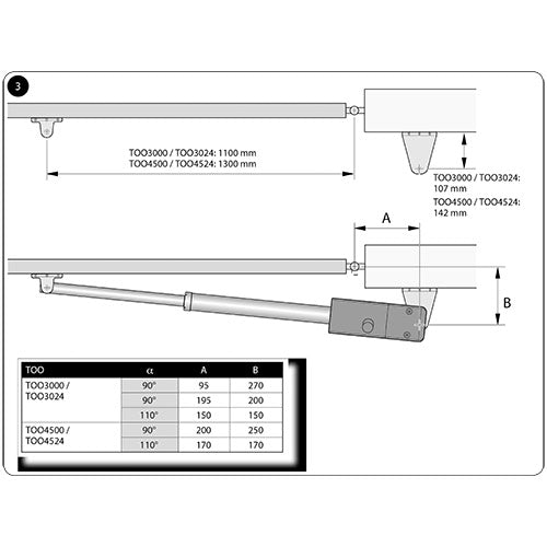 Nice TOO4524 (Basic Διπλό Kit) - Σετ μηχανισμών 24V για ανοιγόμενες αυλόπορτες έως 3m και 250kg - Εικόνα 5 από 9