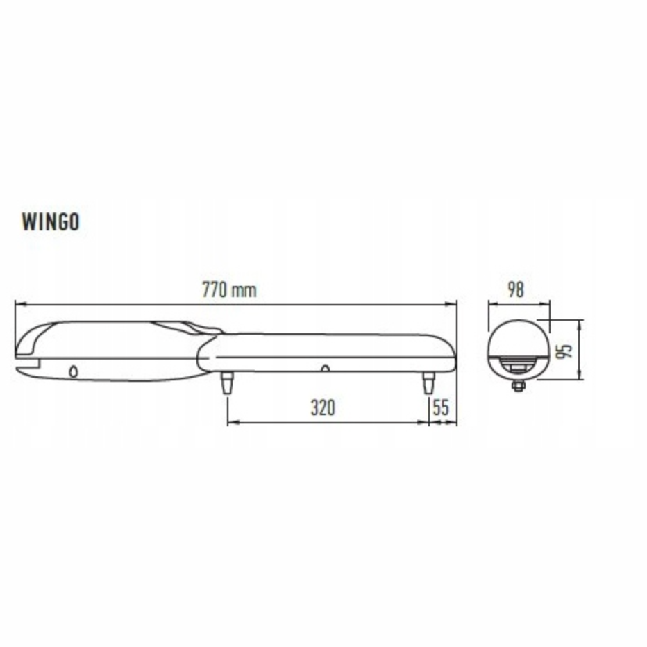 Nice WINGO 2024 (Basic Διπλό Kit) Σετ μηχανισμών 24V για ανοιγόμενες αυλόπορτες έως 2m - Εικόνα 3 από 3