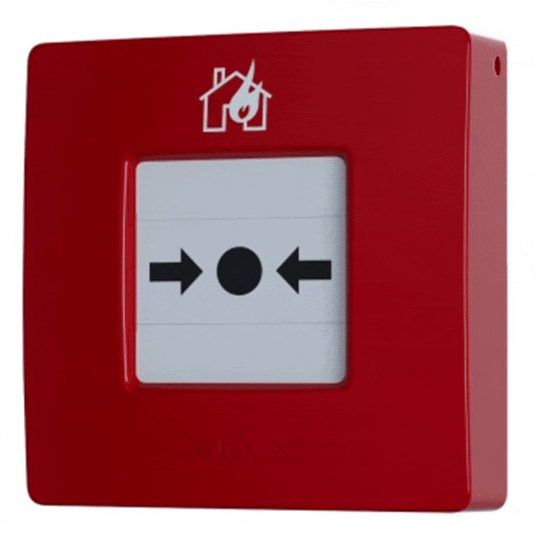 AJAX - MANUAL CALL POINT (RED) Ασύρματο μπουτόν επίτοιχης τοποθέτησης για χειροκίνητη αναγγελία συναγερμού φωτιάς, σε κόκκινο χρώμα - 3