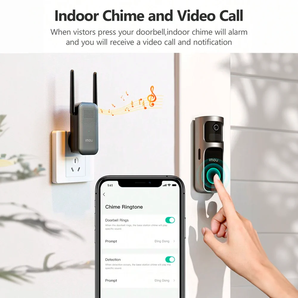 IMOU Doorbell 2S Kit (DB-2SP-3T0W/DS2S) 2K Wire-Free Video - Ασύρματο Κουδούνι WiFi - Εικόνα 9 από 9