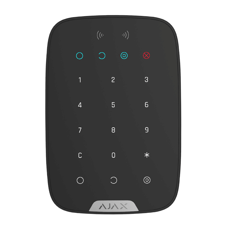 AJAX - KEYPAD PLUS BLACK Ασύρματο πληκτρολόγιο αφής με ενσωματωμένο Proximity Reader, σε μαύρο χρώμα - Εικόνα 2 από 2
