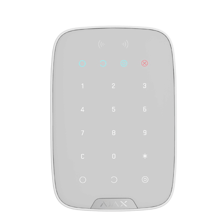 AJAX - KEYPAD PLUS WHITE Ασύρματο πληκτρολόγιο αφής με ενσωματωμένο Proximity Reader, σε λευκό χρώμα - Εικόνα 2