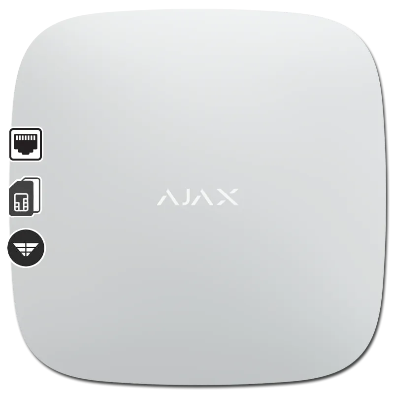 AJAX - HUB 2 WHITE Ασύρματη κεντρική μονάδα με GSM/GPRS (Dual Micro SIM 2G) και Ethernet , σε λευκό χρώμα - Εικόνα 2