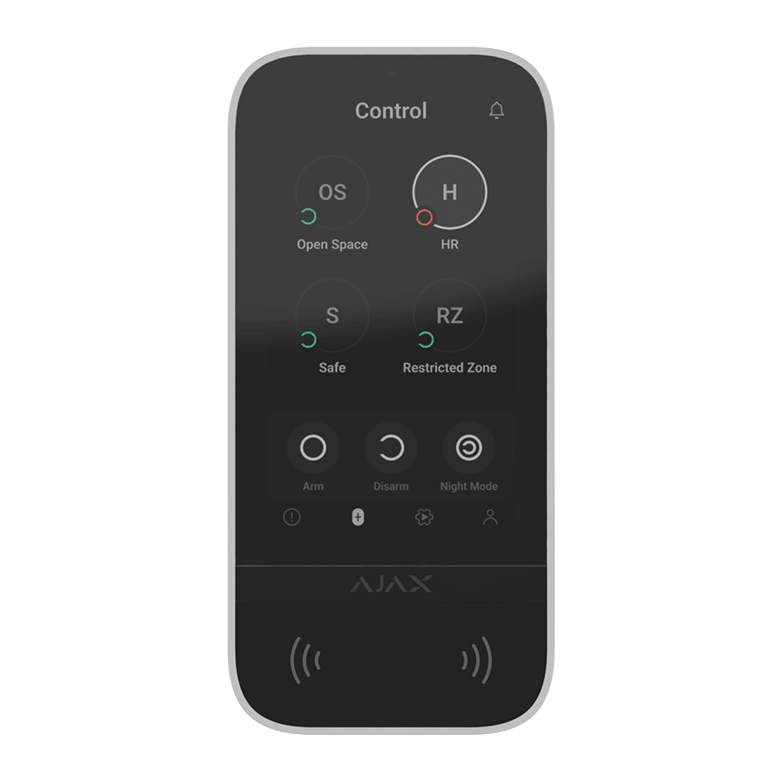 AJAX - KEYPAD TOUCHSCREEN WHITE Ασύρματο πληκτρολόγιο με οθόνη αφής 5'' (inch), σε λευκό χρώμα - Εικόνα 2 από 2