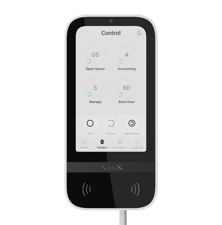 AJAX - KEYPAD TOUCHSCREEN WHITE FIBRA - Εικόνα 1