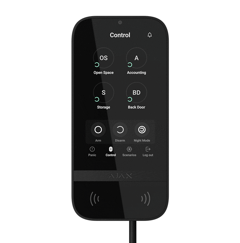 AJAX - KEYPAD TOUCHSCREEN BLACK FIBRA - Εικόνα 1