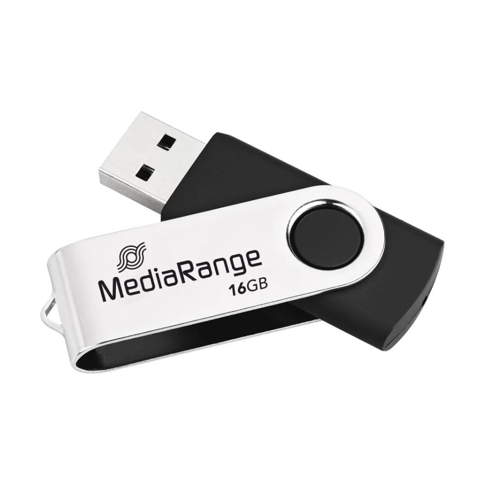 MediaRange USB 2.0 Flash Drive 16GB (Black/Silver) (MR910) - Εικόνα 2