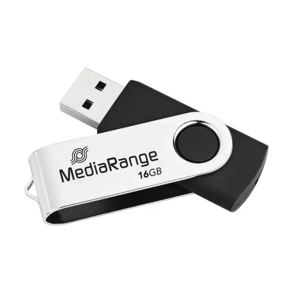 MediaRange USB 2.0 Flash Drive 16GB (Black/Silver) (MR910) - Εικόνα 2