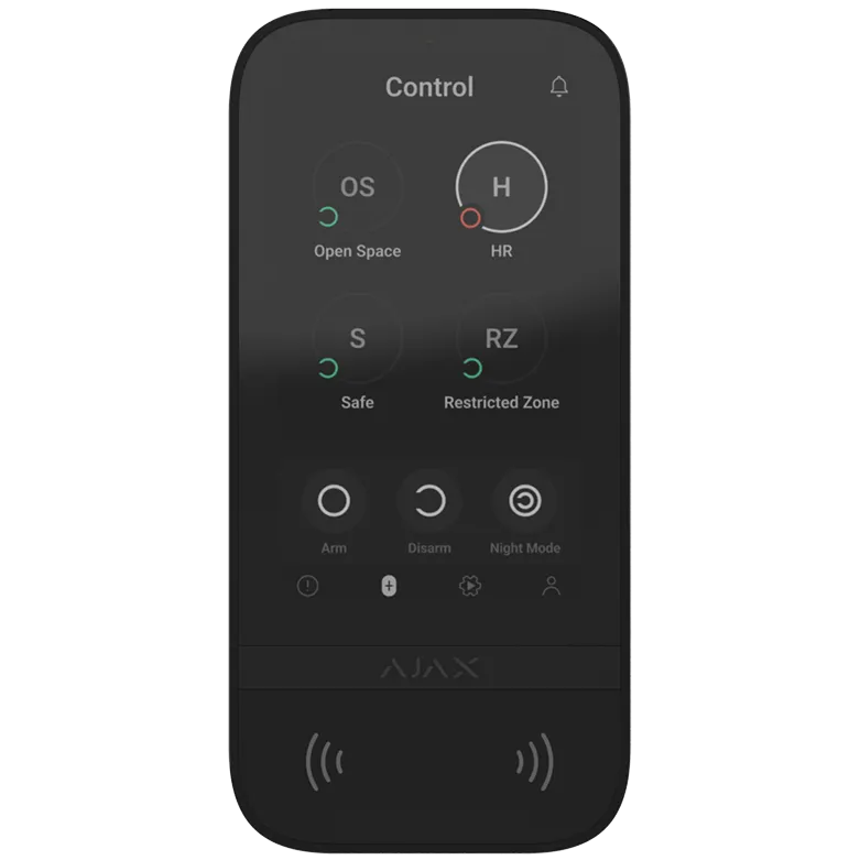 AJAX - KEYPAD TOUCHSCREEN BLACK Ασύρματο πληκτρολόγιο με οθόνη αφής 5'' (inch), σε μαύρο χρώμα - Εικόνα 1