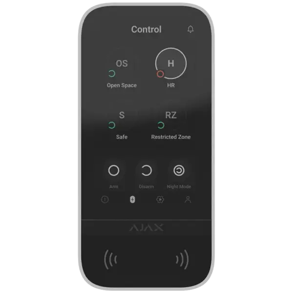 AJAX - KEYPAD TOUCHSCREEN WHITE Ασύρματο πληκτρολόγιο με οθόνη αφής 5'' (inch), σε λευκό χρώμα - Εικόνα 1