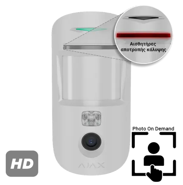 AJAX - MOTION CAM SUPERIOR AM (PhOD) WHITE Ασύρματος ανιχνευτής κίνησης SUPERIOR με Αnti-Masking - Εικόνα 1