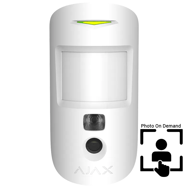 AJAX - MOTION CAM WHITE (PhOD) Ασύρματος ανιχνευτής κίνησης σε λευκό χρώμα με ενσωματωμένη κάμερα για φωτογραφίες κατ' επιλογή - Εικόνα 1