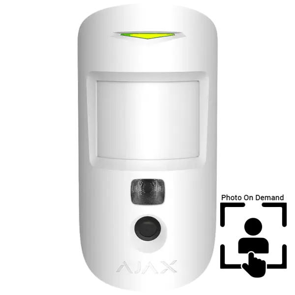 AJAX - MOTION CAM WHITE (PhOD) Ασύρματος ανιχνευτής κίνησης σε λευκό χρώμα με ενσωματωμένη κάμερα για φωτογραφίες κατ' επιλογή - Εικόνα 1