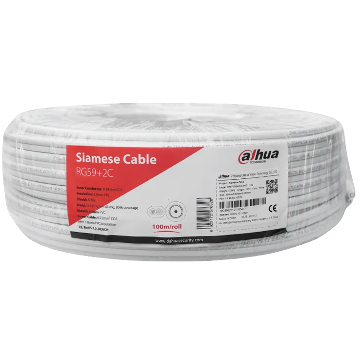 DAHUA - PFM941I-RG59N/21-100 Καλώδιο CCTV ομοαξονικό RG59 και 2 αγωγούς τροφοδοσίας. Κουλούρα 100 μέτρων - Εικόνα 1