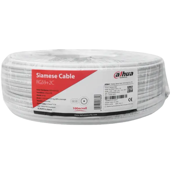 DAHUA - PFM941I-RG59N/21-100 Καλώδιο CCTV ομοαξονικό RG59 και 2 αγωγούς τροφοδοσίας. Κουλούρα 100 μέτρων - Εικόνα 1