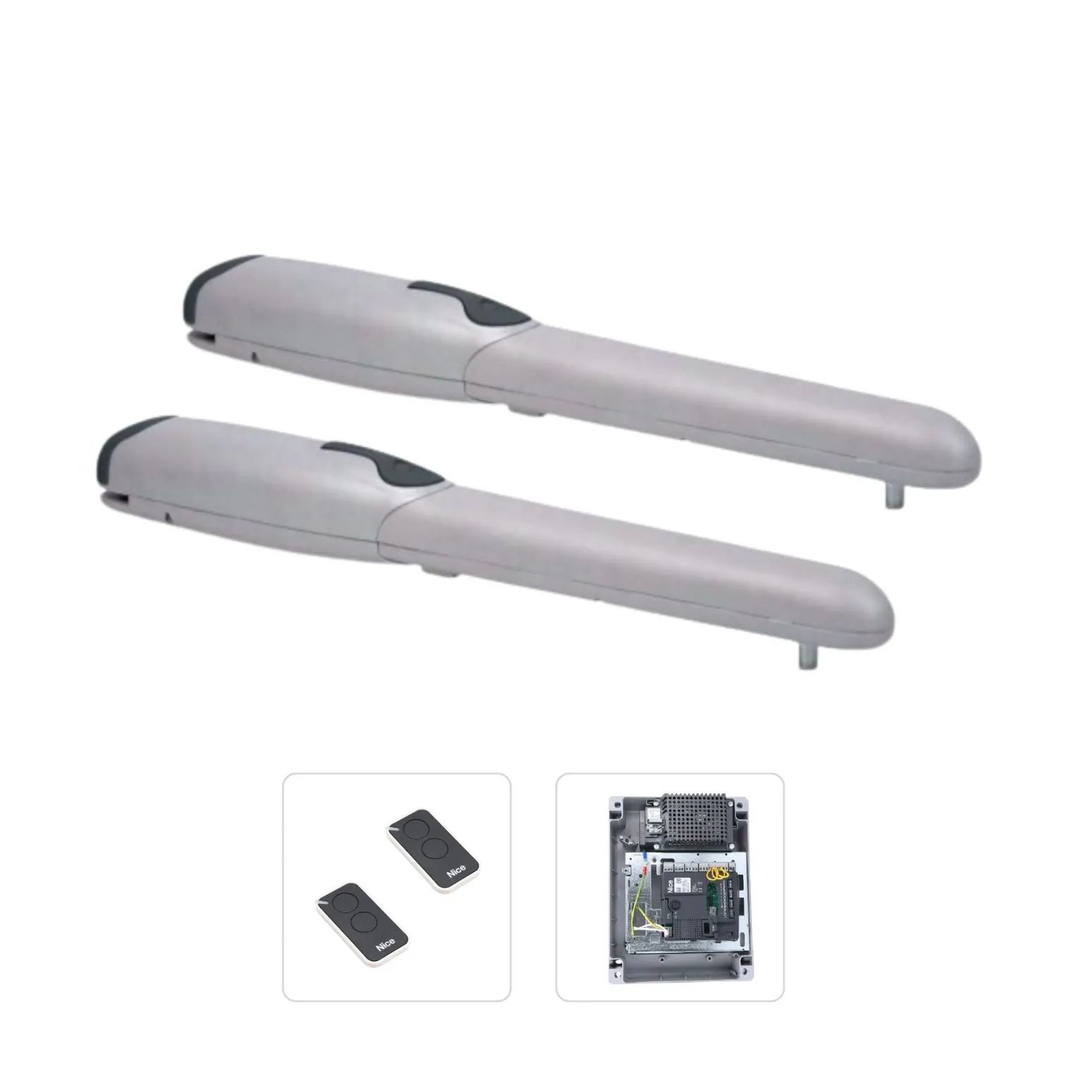Nice WINGO 2024 (Basic Διπλό Kit) Σετ μηχανισμών 24V για ανοιγόμενες αυλόπορτες έως 2m - Εικόνα 1