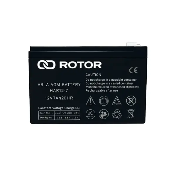 ROTOR - BATTERY 12V 7.2AH Επαναφορτιζόμενη μπαταρία μολύβδου 12V / 7.2Ah - Εικόνα 1