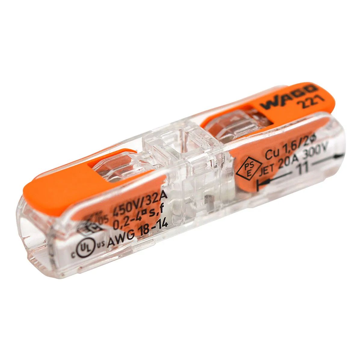 Wago 221-2411 Κλέμα - Ταχυσύνδεσμος 2 αγωγών, 0,20~4mm - Εικόνα 1