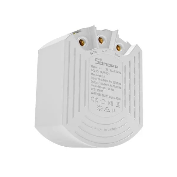 Sonoff D1 - Έξυπνος Ενδιάμεσος Διακόπτης Dimmer RF 433.92MHz - Εικόνα 3
