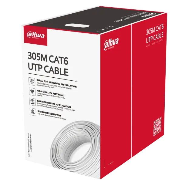 DAHUA - PFM920I-6UN-C Καλώδιο UTP Cat6 , 305 μέτρων, λευκού χρώματος - Εικόνα 2
