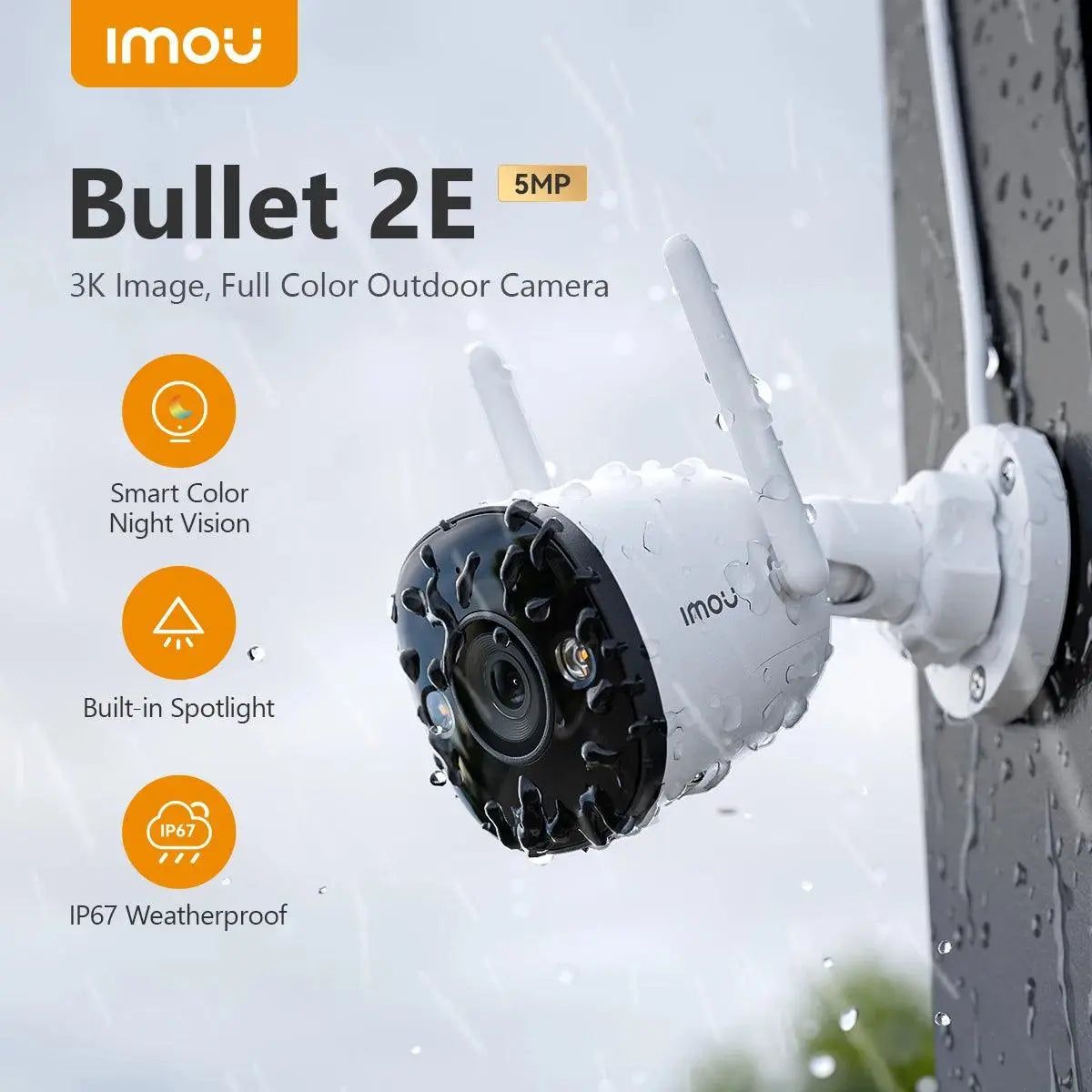 IMOU Bullet 2E 5MP (IPC-K3DP-5H0WF) - IP Κάμερα Παρακολούθησης Wi-Fi - Εικόνα 2