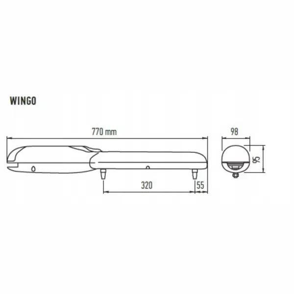 Nice WINGO 2024 (Basic Διπλό Kit) Σετ μηχανισμών 24V για ανοιγόμενες αυλόπορτες έως 2m - Εικόνα 3