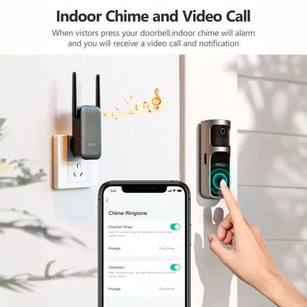 IMOU Doorbell 2S Kit (DB-2SP-3T0W/DS2S) 2K Wire-Free Video - Ασύρματο Κουδούνι WiFi - Εικόνα 9